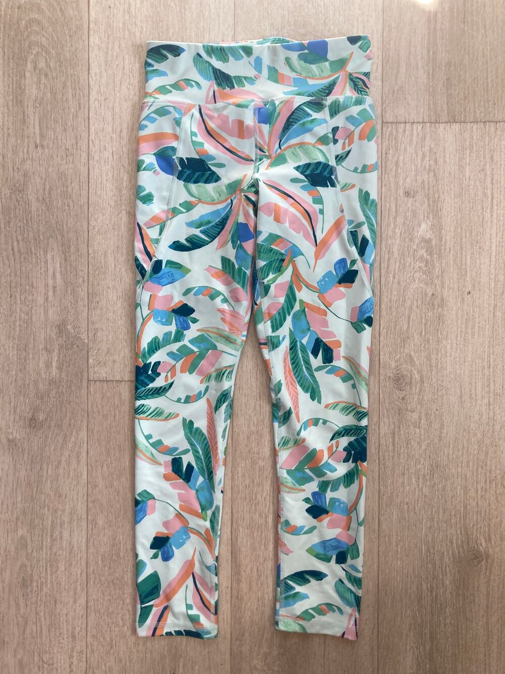 Old Navy Tropical Print Girls Leggings, Size L